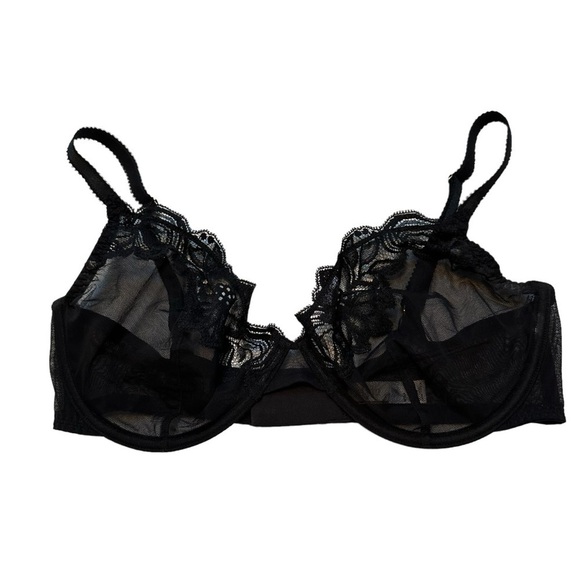 Myla Black Lace Sheer Sophisticated Designer Bra, 36DD - Picture 8 of 8